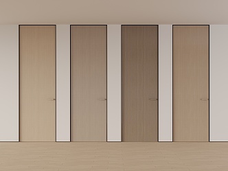 New Chinese Style Bedroom Door Single Door Solid Wooden Door 3d model