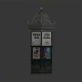 Vintage Architectural Structure With Polygonal Design Decorative Dome And Antique Advertisements