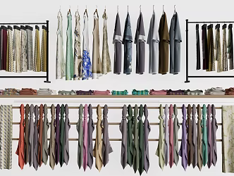 Modern Scarf Silk Exhibits 3d model