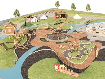 Modern Park Landscape Park Children's Playground Activity Square Children's Park Children's Playground 3d model