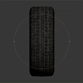 Stylish Car Tire With Silver Five Spoke Wheel Rim And Detailed Design