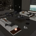 Modern Living Room Sofa And Coffee Table Set With Accent Chairs And Area Rug