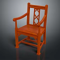 Traditional Wooden Armchair With Intricate Carved Back And Classic Design Elements