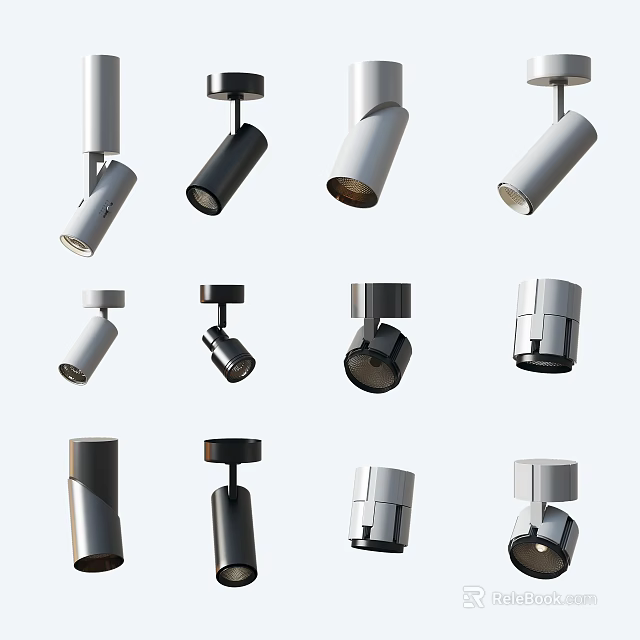 Modern Downlights And Spotlights In Various Styles For Interior Lighting Design 3d model 
