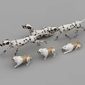 Various Reptile Figurines Showcasing Different Species And Poses On Gray Background