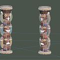 Modern Column Cartoon Totem Pillar 3d model