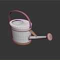 Durable Metal Watering Can With Copper Handle Silver Body Transparent Lid And Spout