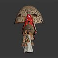 Modern mushroom straw mushroom poisonous mushroom 3d model