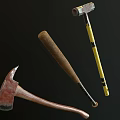Hammer Axe Tools Hammer Tools Hardware Axe Hammer Baseball Stick Cabinet Metal 3d model
