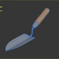 Durable Hardware Tool Trowel With Blue Metal Blade And Wooden Handle