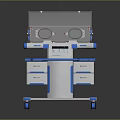 Medical Baby Incubator With Transparent Hood Control Panel And Mobile Cart Drawers
