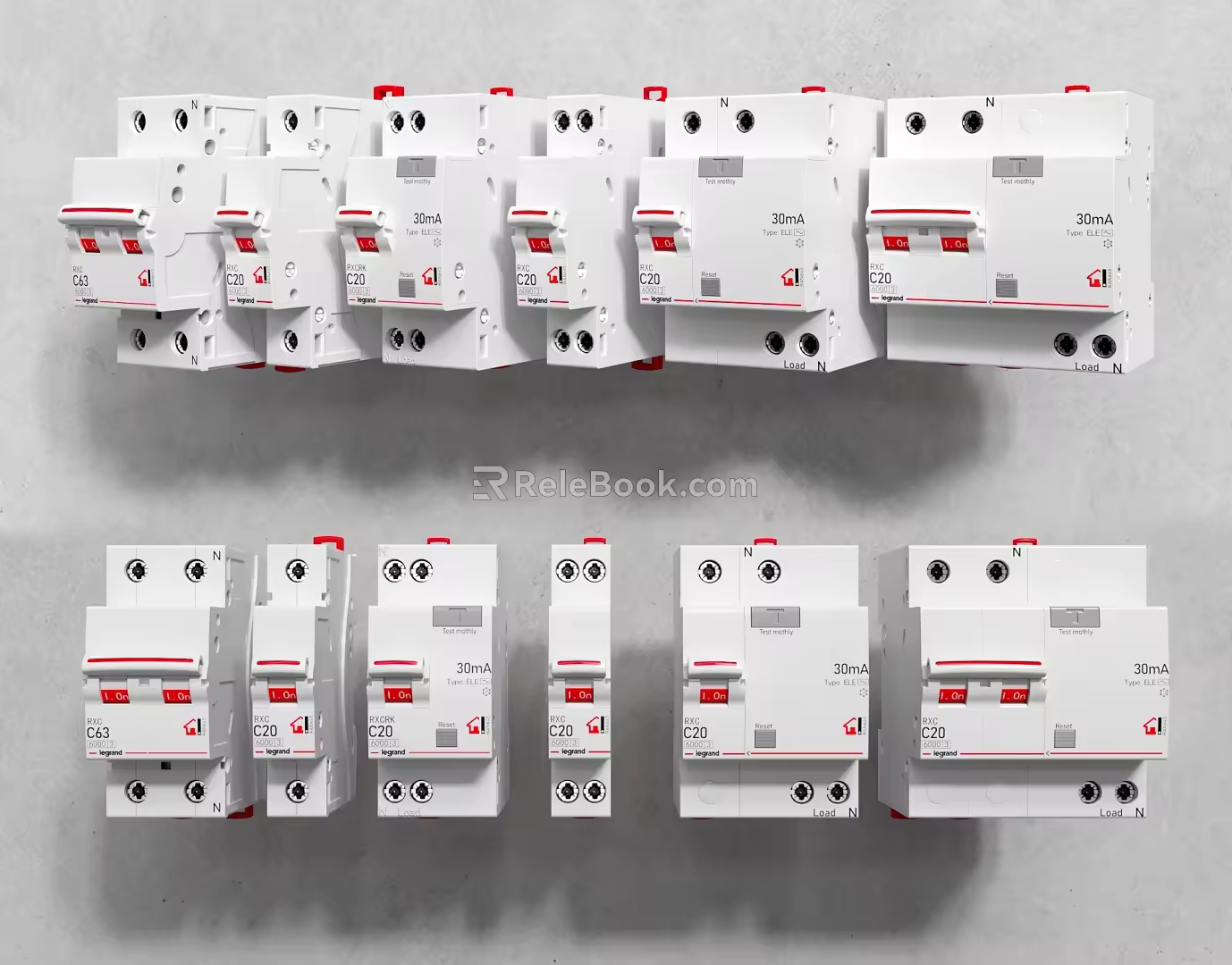 Circuit breaker Leakage protector Disconnector Switch Power switch Electrical components 3d model