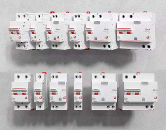 Circuit breaker Leakage protector Disconnector Switch Power switch Electrical components 3d model