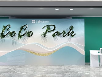 Green Plant Sign-in 3d model