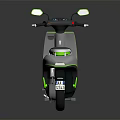 Modern Electric Scooter With Gray Green Sleek Body Digital Display And Comfortable Seat