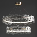 Elegant Modern Double Layer Chandelier With Petal Design And Crystal Decorations