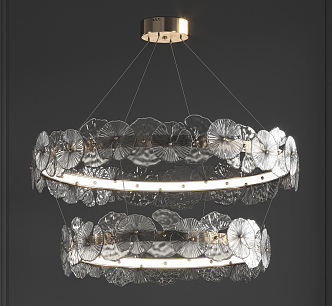 Light Luxury Chandelier Combination 3d model