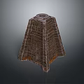 Brick Layered Tower Like Structure With Circular Top Opening And Textured Surface