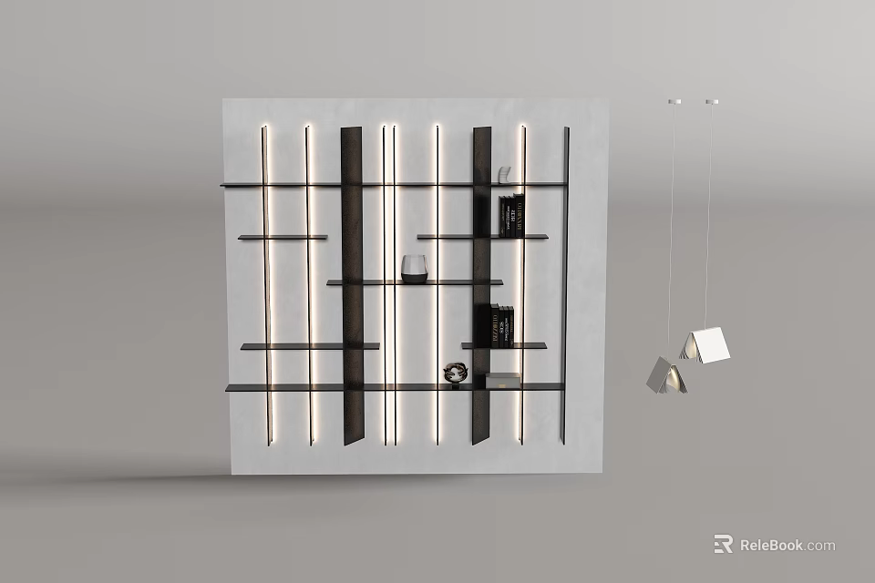 Modern Wall Cabinets Design With Sleek Lines And Integrated Lighting For Home Interior 3d model 