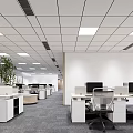Modern public office area 3d model