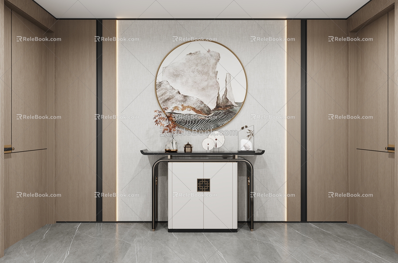 New Chinese-style foyer 3d model