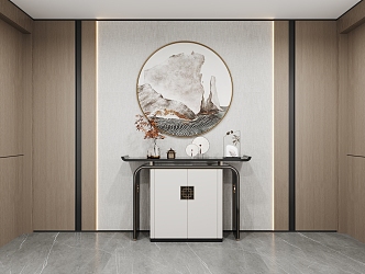 New Chinese-style foyer 3d model