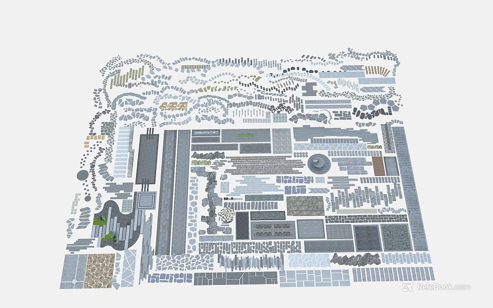 Diverse Garden Ornaments Collection Featuring Creative Decorative Elements and Materials 3d model