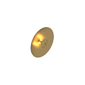 Gold Round Metal Wall Decor With Textured Surface And Central Accent For Home Interior
