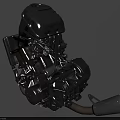Highly Detailed Mechanical Engine With Metal Cylinder Block And Exhaust System Parts