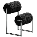 modern leisure chair armchair metal fur duepiu duepi 3d model