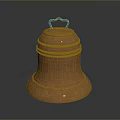 Classic Copper Metal Bell With Traditional Design And Smooth Surface Handle 3d model