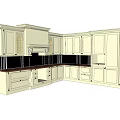 Traditional Kitchen Cabinets With Multiple Doors Drawers Countertop And Range Hood
