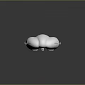 White Fish Shaped Marine Character With Blue Fins And Ocean Theme Design Object