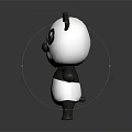 Cute Black And White Panda Doll With Big Eyes In Cartoon Standing Pose