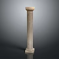 Classical Fluted Stone Column with Pedestal and Architectural Capital Design
