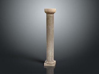 European style pillar stone pillar stone pillar old stone pillar 3d model