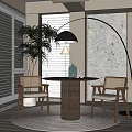 Modern Leisure Table and Chair Dining Table and Chair Combination Dining Table and Chair Seat Combination Coffee Table and Chair 3d model