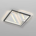 Modern Geometric Ceiling Light With Square Round Designs And LED Illumination 3d model