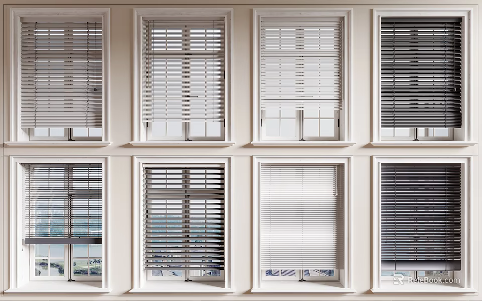 Window Blinds Various Styles And Colors For Home Window Decoration Installation Ideas 3d model 