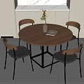 Nordic Dining Table and Chair Combination 3d model