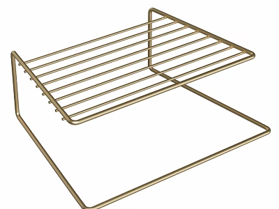 Durable Gold Metal Kitchen Rack For Countertop Storage And Organization 3d model