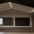 Modern Bedroom Interior Design With Wooden Furniture Bed Desk And Ceiling Lighting