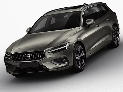 Volvo Silver Station Wagon With Modern Design Sleek Body And Sporty Wheels 3d model