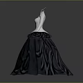 Elegant Black And White Dress With Long Sleeves And Round Neckline Design