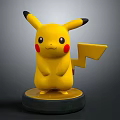 Home Furniture Display Unit Featuring Yellow Pikachu Figurine On Black Base