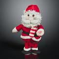 Plush Santa Claus Doll With Red Outfit White Beard Red Hat And Striped Scarf