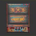 Vibrant Blue And Red Arcade Machine With Screen Control Panel And Coin Slot