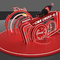 Coca Cola Art Installation With Red Arched Structure And Chinese Slogans Display Platform 3d model