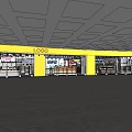 Bright Mall Store With Neatly Arranged Shelves And Various Food Products