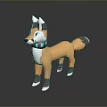 3D Cartoon Fox Character With Orange Fur White Tipped Ears Blue Eyes And Turquoise Scarf